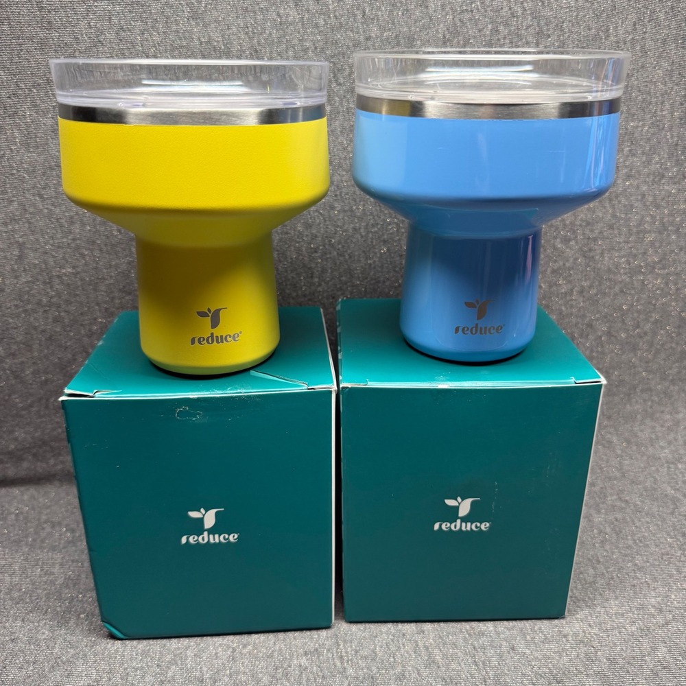 Reduce Saltini Tumbler 16oz Set Pina Colada Yellow Oahu Blue Insulated Margarita